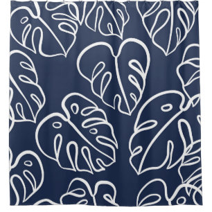 Monstera Leaves: Vintage Hand Drawn. Shower Curtain