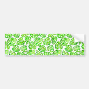 Monstera leaves watercolor bumper sticker