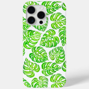 Monstera leaves watercolor iPhone 15 pro max case