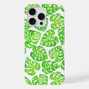 Monstera leaves watercolor iPhone 15 pro max case