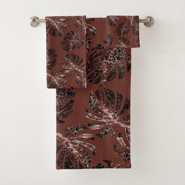 Monstera Leo Animal Print Glam 7 Bath Towel Set (Insitu)