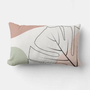 Monstera minimalist lumbar cushion