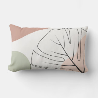 Monstera minimalist lumbar cushion