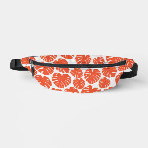 Monstera - Orange and White Bum Bags