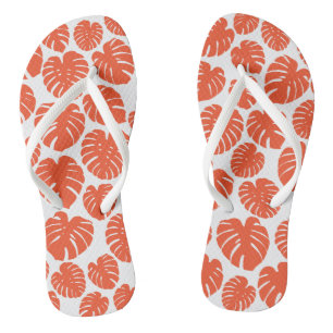 Monstera - Orange and White Jandals