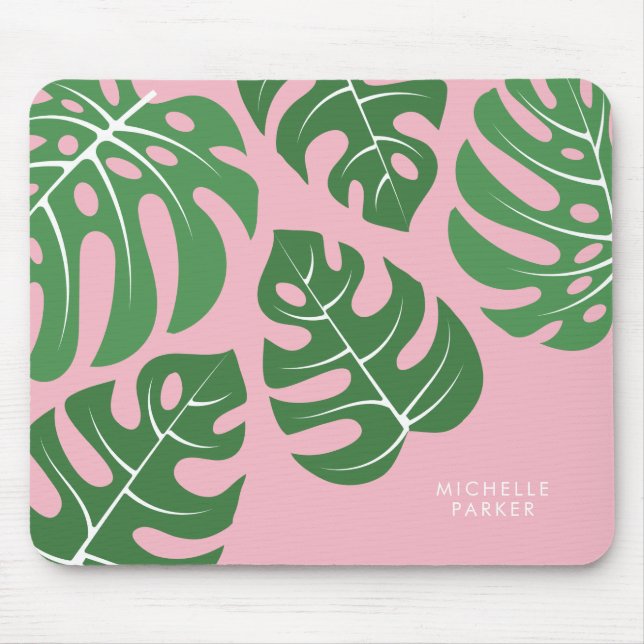 Monstera Palm Leaves Mouse Pad (Front)