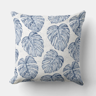 Monstera Palm Leaves Throw Pillow