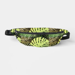 Monstera Palm Leaves Tropical Jungle Pattern Bum Bags