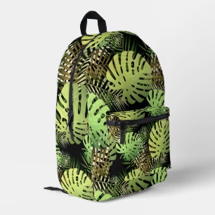 Monstera Palm Leaves Tropical Jungle Pattern Printed Backpack