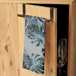 Monstera Palm Leo Animal Print Glam 2 Tea Towel