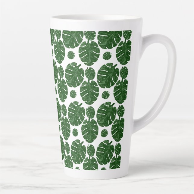 Monstera pattern  latte mug (Right)