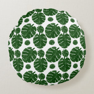 Monstera pattern  round cushion