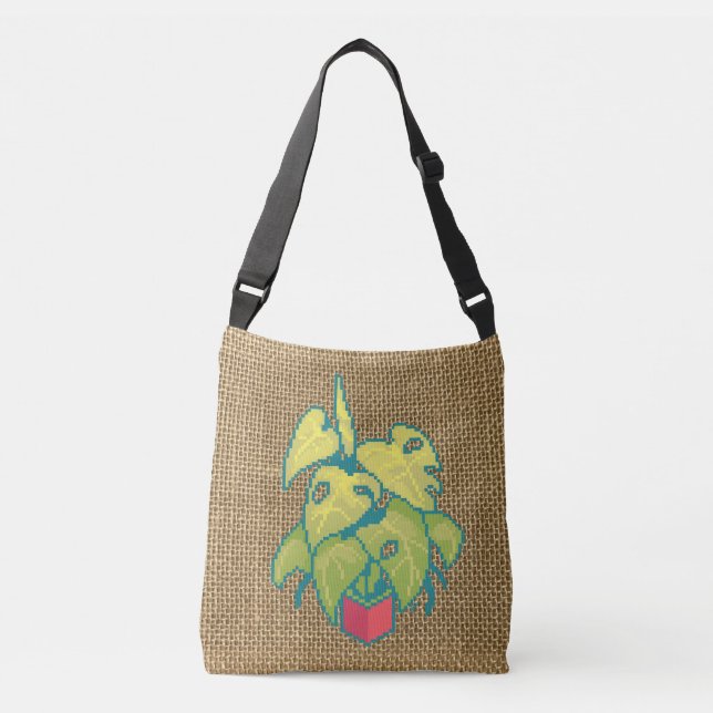 Monstera Pixelart, Pixel Art  Crossbody Bag (Front)