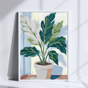 Monstera Plant   Houseplant Botanical Art  Poster