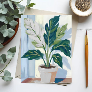 Monstera Plant   Houseplant Green Thumb Painting Postcard