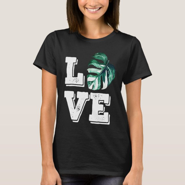 Monstera Plant Love Women's Botanical House Plant T-Shirt (Front)