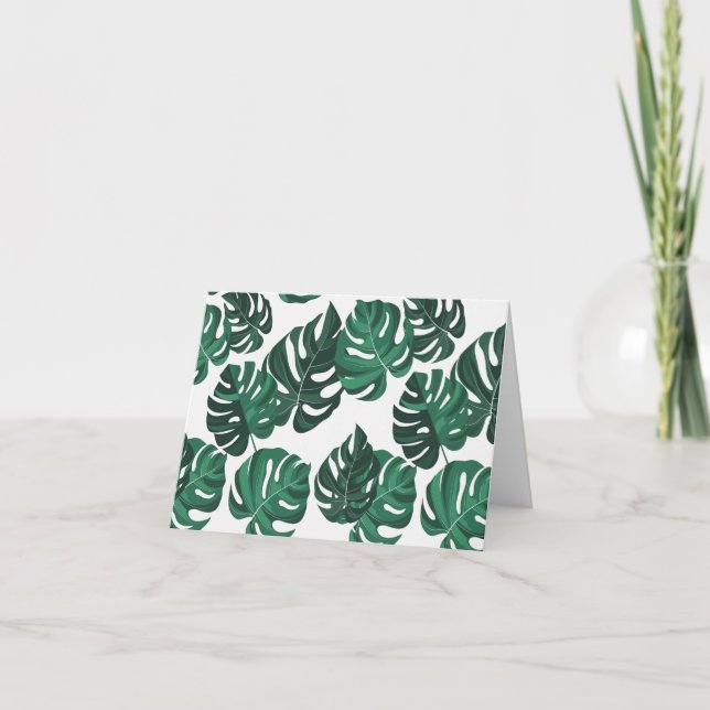 Monstera Plant Theme Blank Notecards (Front)
