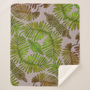 Monstera Sherpa Blanket