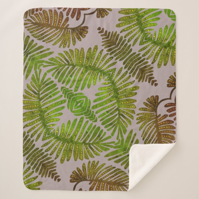 Monstera Sherpa Blanket (Front)