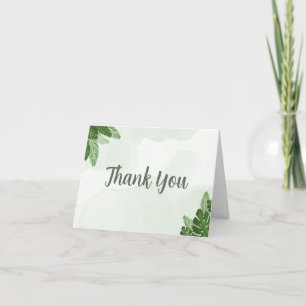 Monstera Shower Thank You Card Tropical Greenery