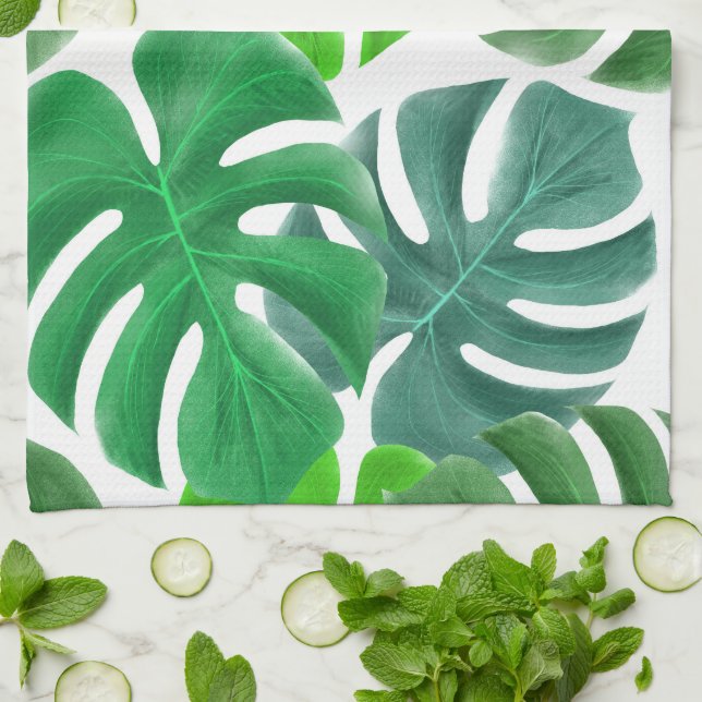 Monstera  tea towel (Folded)