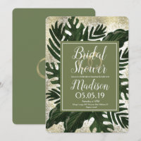 Monstera Tropical Faux Gold Splash Bridal Shower