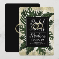 Monstera Tropical Faux Gold Splash Bridal Shower