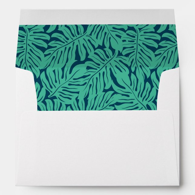 Monstera Tropical Leaf Pattern Envelopes (Back (Bottom))