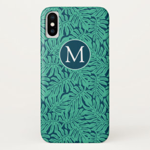 Monstera Tropical Leaf Pattern   Monogram Case-Mate iPhone Case