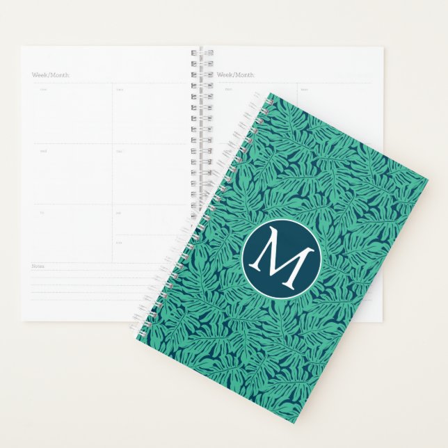 Monstera Tropical Leaf Pattern | Monogram Planner (Display)