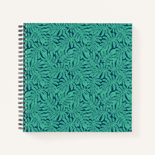 Monstera Tropical Leaf Pattern Notebook (Front)