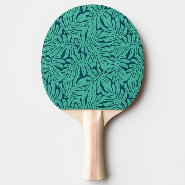 Monstera Tropical Leaf Pattern Ping Pong Paddle (Front)