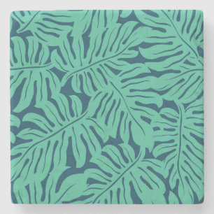 Monstera Tropical Leaf Pattern Stone Coaster