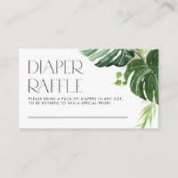Monstera Tropical Summer Baby Shower Diaper Raffle