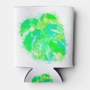 Monstera Watercolor Can Cooler