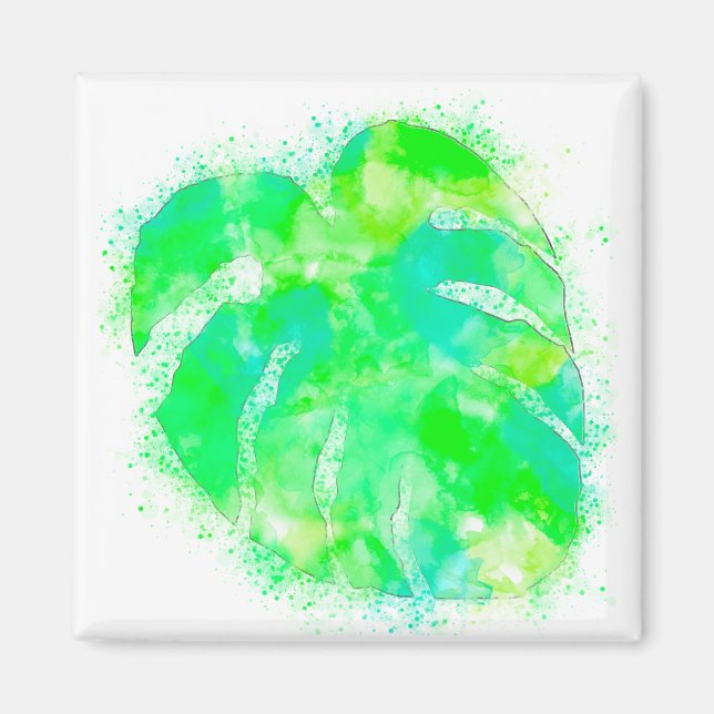 Monstera Watercolor Magnet (Front)