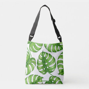 Monstera watercolor pattern crossbody bag