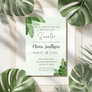 Monstera Wedding Shower Invitation Tropical Green