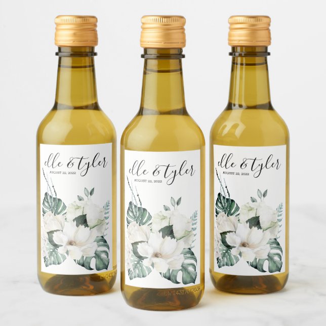 Monstera Wedding Wine Label (Bottles)