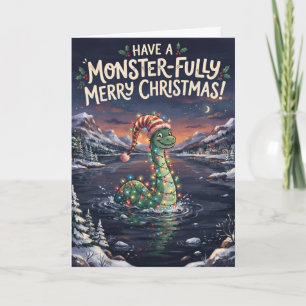 Monsterfully Merry Loch Ness Christmas Card