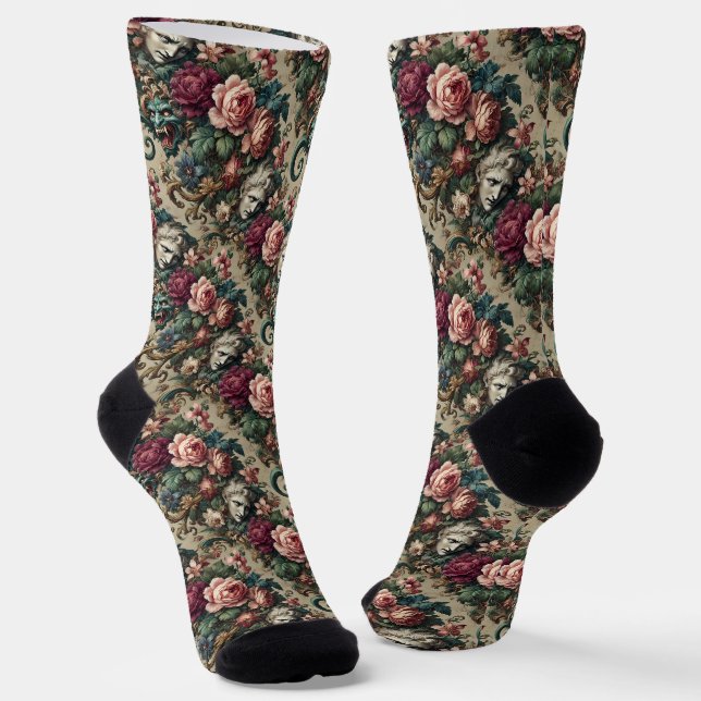 Monsters Amongst Men – Gothic Victorian Tapestry Socks (Angled)