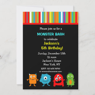 Monsters Birthday Invitations