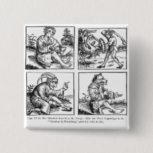 Monsters born from the Deluge 15 Cm Square Badge