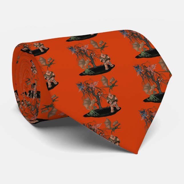 Monsters Creatures Ogre Halloween Tie (Rolled)
