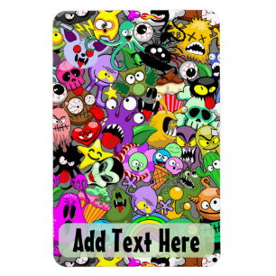Monsters Cute Characters Halloween Pattern Magnet