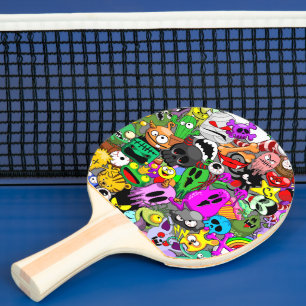 Monsters Cute Characters Halloween Pattern  Ping Pong Paddle