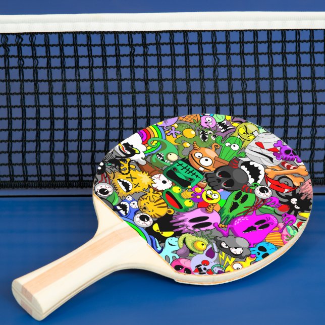 Monsters Cute Characters Halloween Pattern  Ping Pong Paddle (Insitu)
