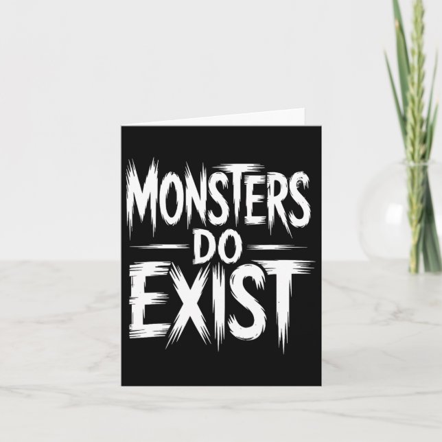 Monsters Do Exist Workout Horror Halloween  Card (Front)