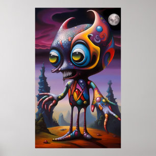 Monster's First Holiday - Ken Gauge Surreal Art Poster