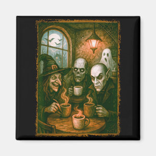 Monsters In Coffee Shop Coffee Lovers Barista Hall Magnet